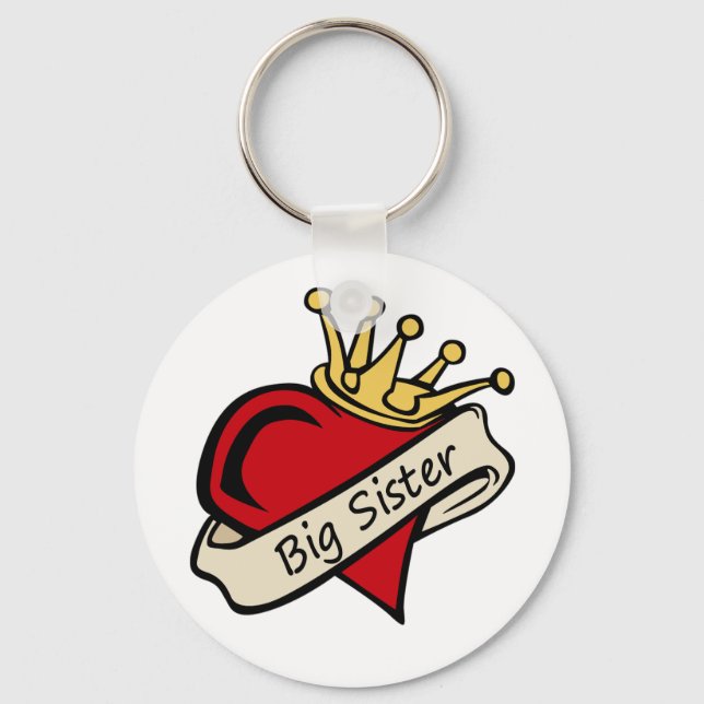 Big Sister Heart Tattoo Key Ring (Front)