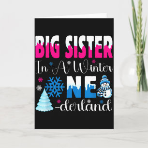 Big Sister In A Winter Onederland Bday Girl Sweet Card