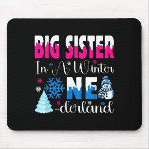 Big Sister In A Winter Onederland Bday Girl Sweet Mouse Mat