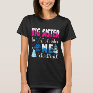 Big Sister In A Winter Onederland Bday Girl Sweet  T-Shirt