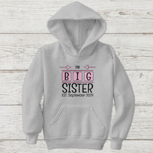 Big sister initials est. month year pink (Creator Uploaded)