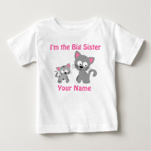 Big Sister Kitty Cat Personalised T Shirt