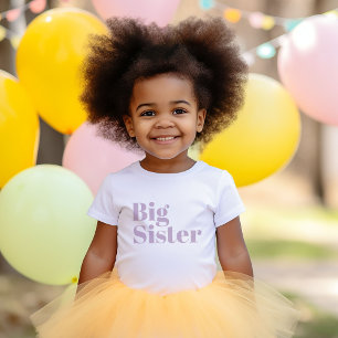 Big Sister Lilac Matching Sibling Family Baby T-Shirt