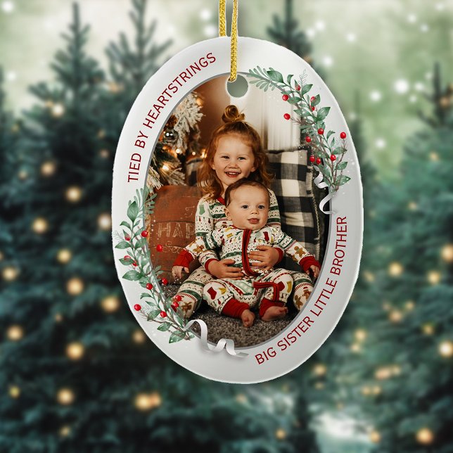 Big Sister Little Brother 2 Photos Warm Quote  Ceramic Tree Decoration (Creator Uploaded)