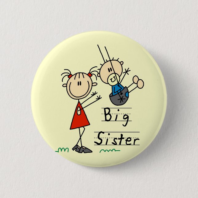 Big Sister Little Brother T-shirts and Gifts 6 Cm Round Badge (Front)