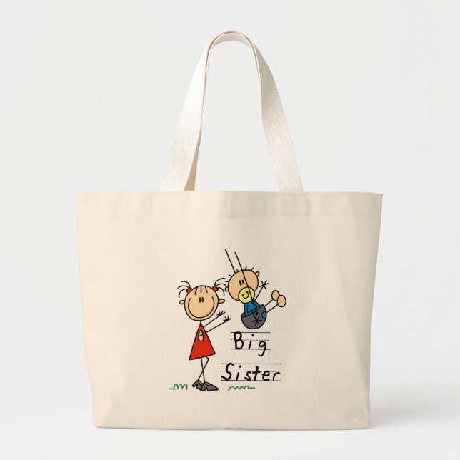 Big Sister Little Brother T-shirts and Gifts Large Tote Bag (Front)