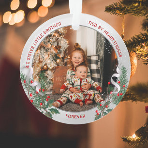 Big Sister Little Brother Warm Quotes Silver Frame Ornament