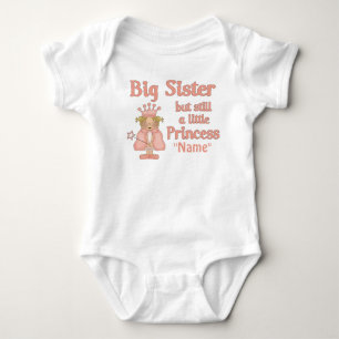 Big Sister Little Princess Personalised T-shirt Baby Bodysuit