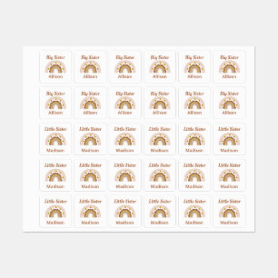 Big Sister Little Sister Boho Rainbow Personalised