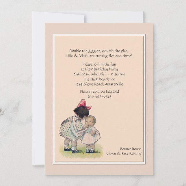 Big Sister Little Sister Invitation (Front)