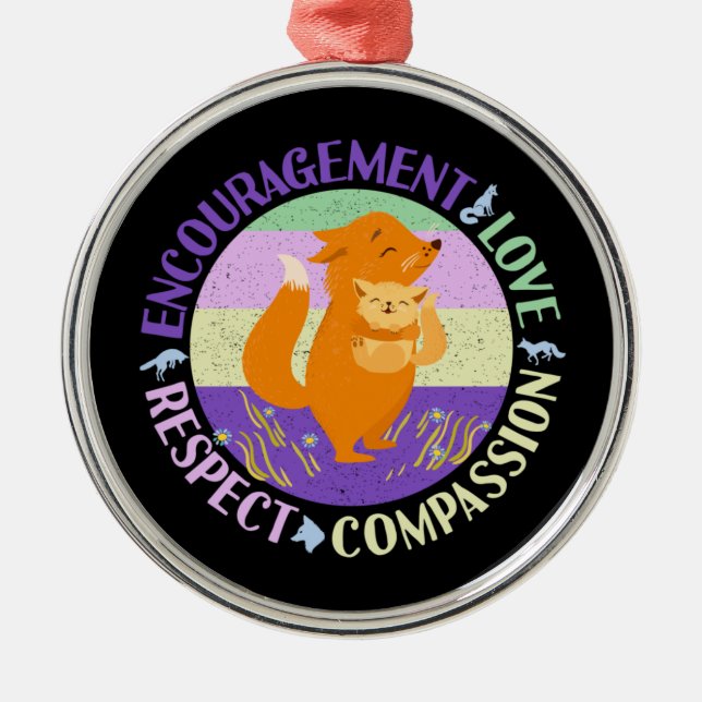 Big Sister Love - Sibling Bonding Fox Metal Tree Decoration (Front)