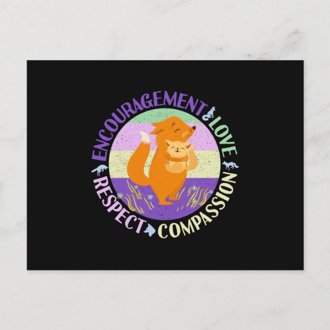 Big Sister Love - Sibling Bonding Fox Postcard (Front)