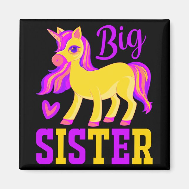 Big Sister Magical Unicorn Magnet (Front)