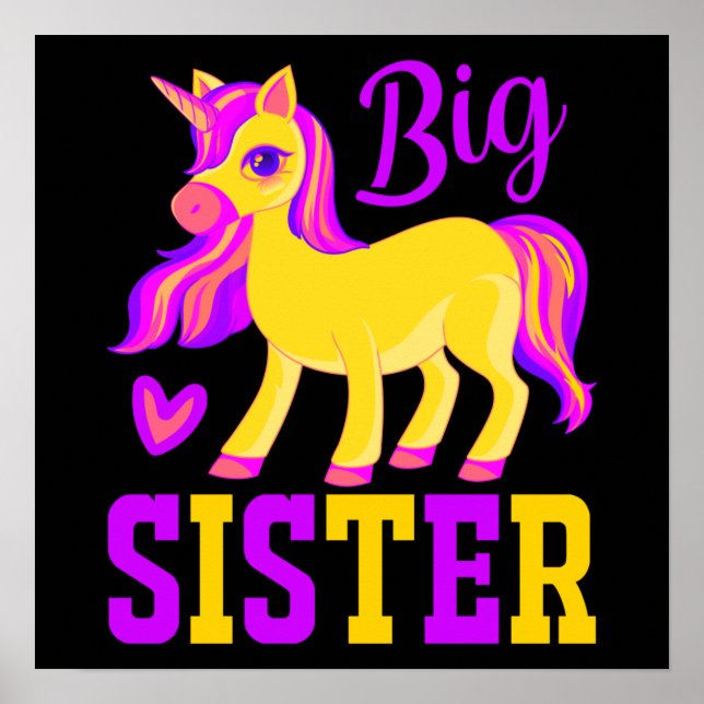 Big Sister Magical Unicorn Poster (Front)