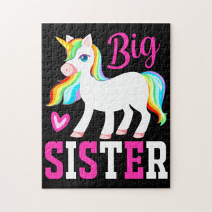 Big Sister Magical Unicorn w/ Rainbow Mane & Tail Jigsaw Puzzle