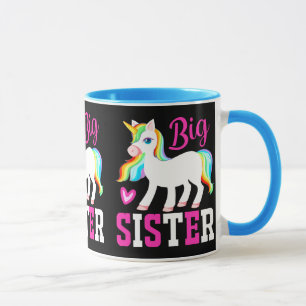 Big Sister Magical Unicorn w/ Rainbow Mane & Tail Mug
