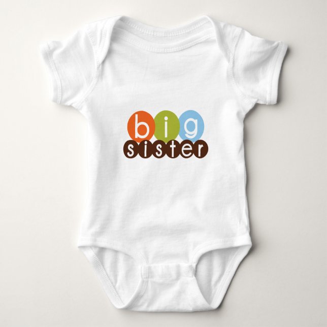 big sister mod circles baby bodysuit (Front)