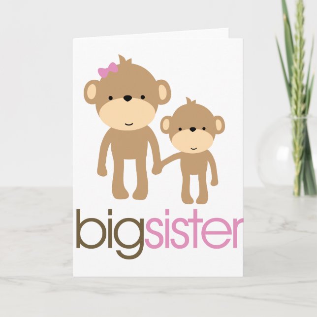 Big Sister Monkey Pregnancy Announcement T-shirt (Front)