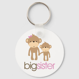 Big Sister Monkey Pregnancy Announcement T-shirt Key Ring