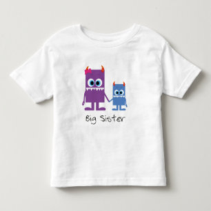"big sister" Monster brothers and sisters blue lil Toddler T-Shirt