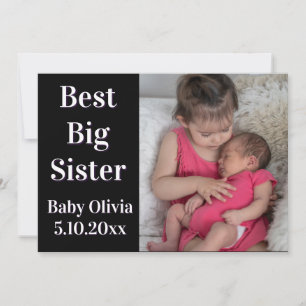 Big Sister New Sibling Photo Birth Announcement