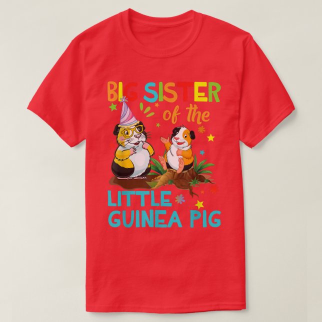 Big Sister Of Guinea Pig Birthday Family s Matchin T-Shirt (Design Front)