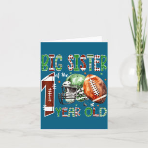 Big Sister Of The 1 Year Old Football Lover 1st Bi Card