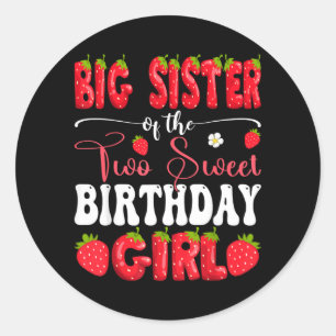 Big Sister Of The 2nd Birthday Cute 2nd Birthday Classic Round Sticker