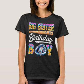 Big Sister Of The Birthday Boy Baseball Ice Cream T-Shirt