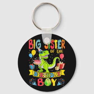 Big Sister Of The Birthday Boy Dinosaur T-rex Birt Key Ring
