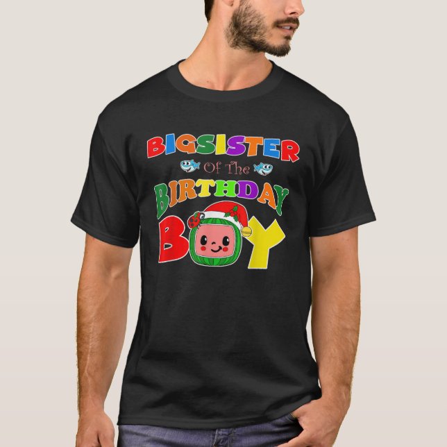 Big Sister Of The Birthday Boy Funny Melon Family  T-Shirt (Front)