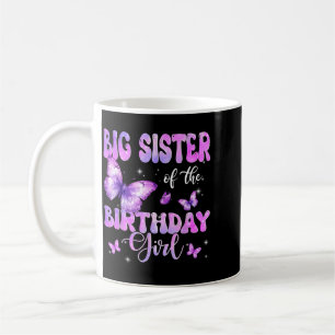 Big Sister Of The Birthday Girl Butterfly Family Coffee Mug