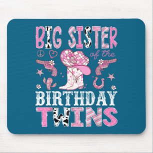 Big Sister Of The Birthday Twins Nk Rodeo Cowgirl  Mouse Mat