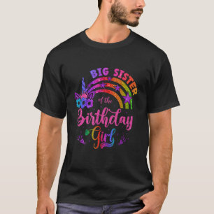 Big Sister of The Birthday Unicorn Horn Girl Unico T-Shirt