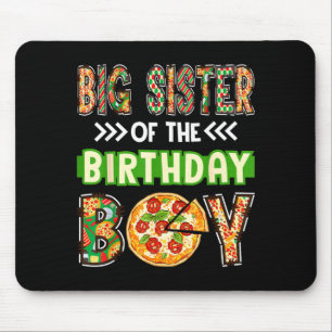 Big sister of the boy birthday boy pizza lover mouse mat