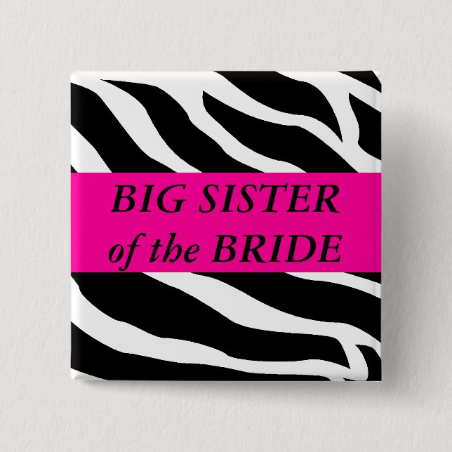 Big Sister Of The Bride 15 Cm Square Badge (Front)