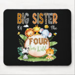 Big Sister Of The Four Ever Wild Safari 4th Birthd Mouse Mat<br><div class="desc">Big Sister Of The Four Ever Wild Safari 4th Birthday Boy</div>