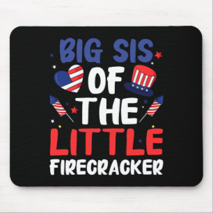 Big sister of the little firecracker funny family mouse mat