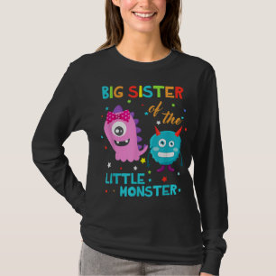 Big Sister Of The Little Monster Birthday Monster T-Shirt