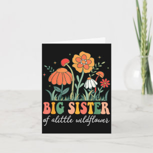 Big sister of the little wildflower baby birthday card