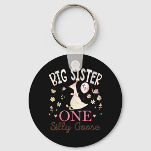 Big Sister of The One Silly Goose 1st Birthday Key Ring