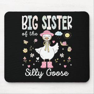 Big sister of the silly goose 1st birthday girl mouse mat