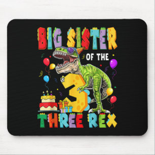 Big Sister Of The Three Rex 3rd Birthday Boy Dinos Mouse Mat