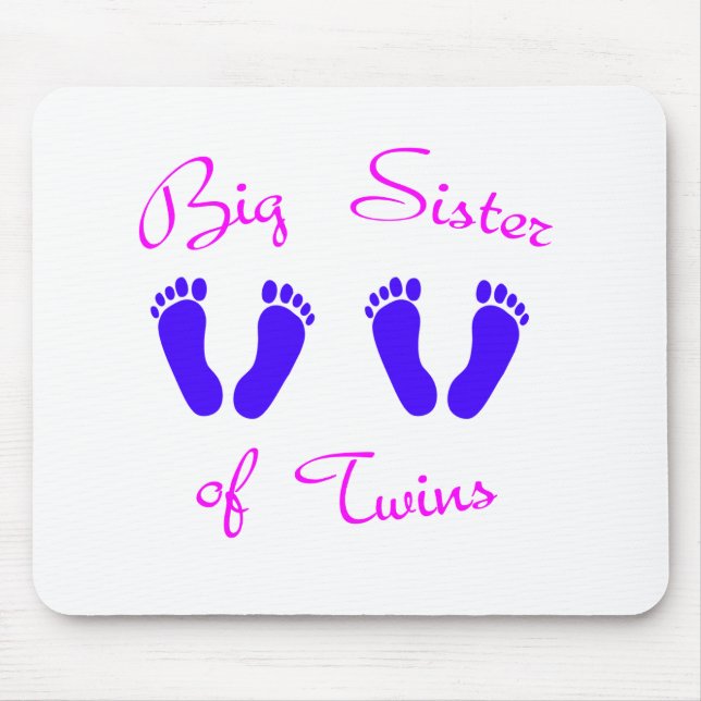Big sister of twin boys mouse mat (Front)