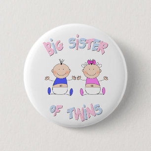 Big Sister of Twins 6 Cm Round Badge