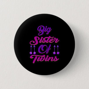 Big Sister Of Twins New Big Sister Sibling Premium 6 Cm Round Badge