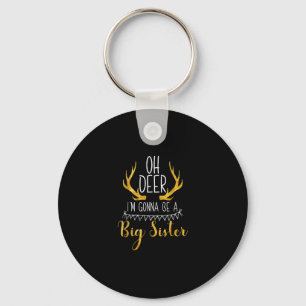 Big Sister Oh Deer Baby Announcement Cute Keychain