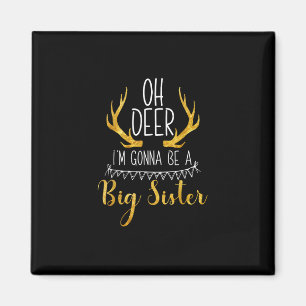 Big Sister Oh Deer Baby Announcement Cute Style  Magnet