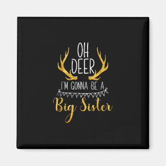 Big Sister Oh Deer Baby Announcement Cute Style  Magnet