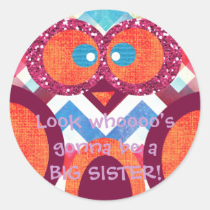 BIG SISTER Owl Sticker